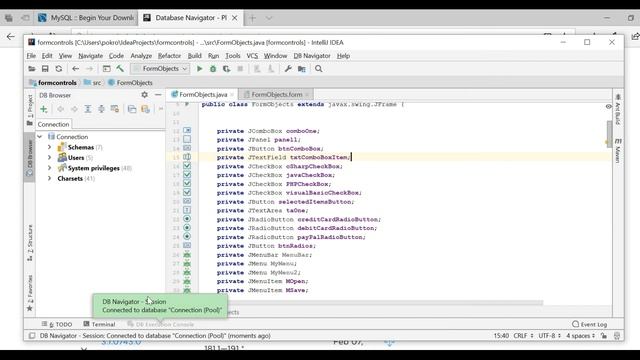 Data Base practice with IntelliJ IDEA Community Edition  Java, MySQL, Database Navigator plugin