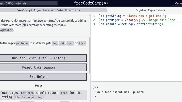 Lesson 3 | Regular Expressions | Match a Literal String with Different Possibilities