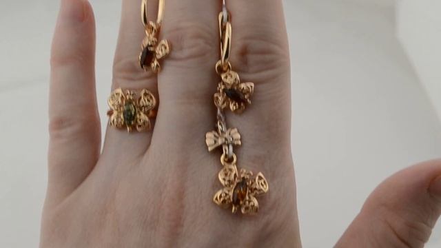 Украшения с янтарем "Бабочки" смотреть онлайн