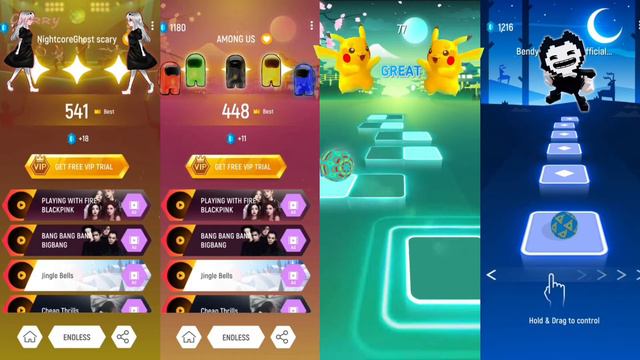 Nightcore Ghost Scary - Among Us - Pikachu - Bendy Bendyland TilesHop