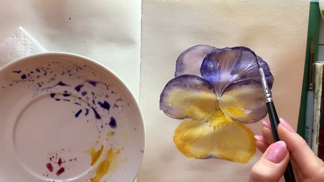 СКЕТЧ АКВАРЕЛЬЮ для начинающих! Как нарисовать цветок поэтапно.
