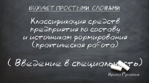 Классификация средств по составу и источникам образования (практическая работа)