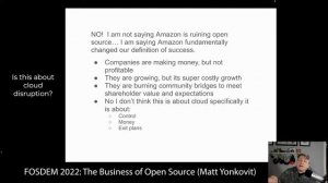 The Business Of Open Source :  Fosdem 2022 ( Matt Yonkovit @ Percona)