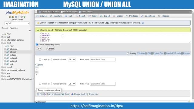 Union in MySQL | Union All in MySQL | Difference Between Union and Union All #40