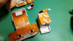 ?как сделать бумажную лисичку из Майнкрафта?