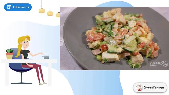 Цезарь с курицей и сухариками. Простой рецепт