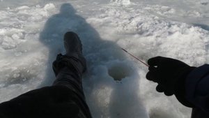 Рыбалка на Яченском водохранилище зимой.