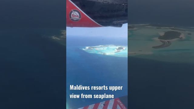 Maldives resorts upper view from seaplane