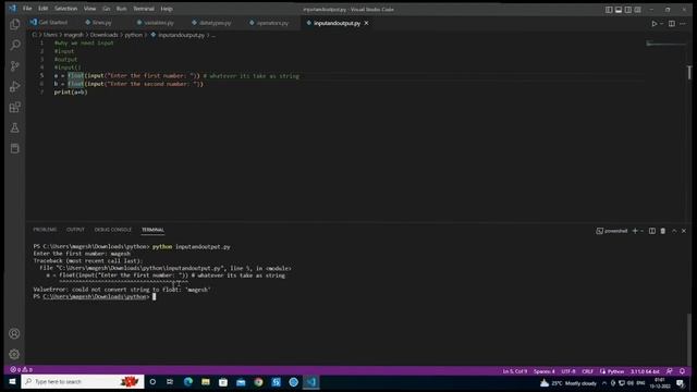 Input and Output in Python - Complete Python Development Series Lesson -8