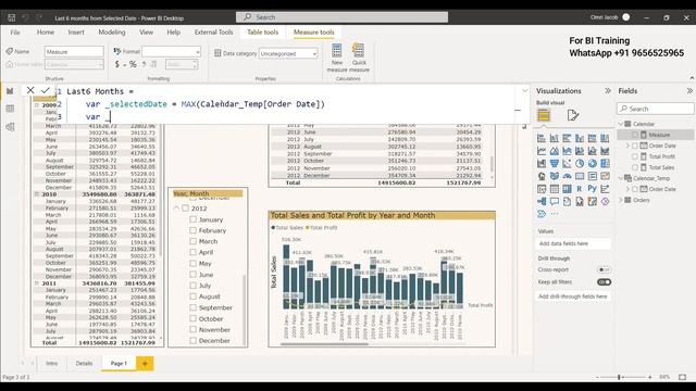 Last 6 Months from Selected Date in Combo Chart | Advanced DAX | Power BI