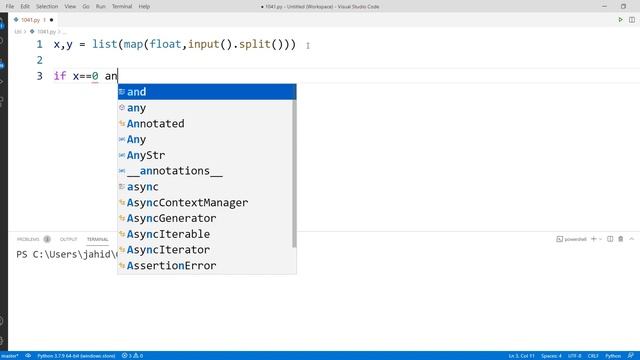 Problem Solving With Python - URI Online Judge 1041 [ Coordinates of a Point ]