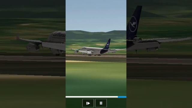 Landing Lufthansa Airbus a340 at EuroAirport Basel Mulhouse Freiburg Airport in RFS. #shorts