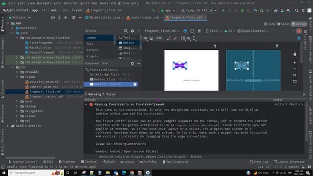 Fix android studio missing constraints in constraintlayout error