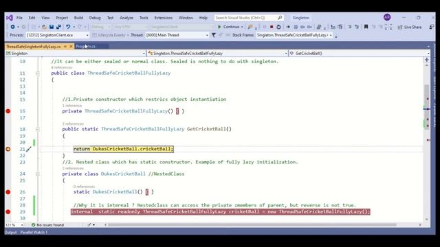 Threadsafe Fully Lazy instantiation - Singleton Implementation in C#