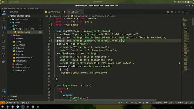React Formik Tutorial Part-3 How to validate phone number with Yup in Formik Forms + ReactJS? смотреть онлайн