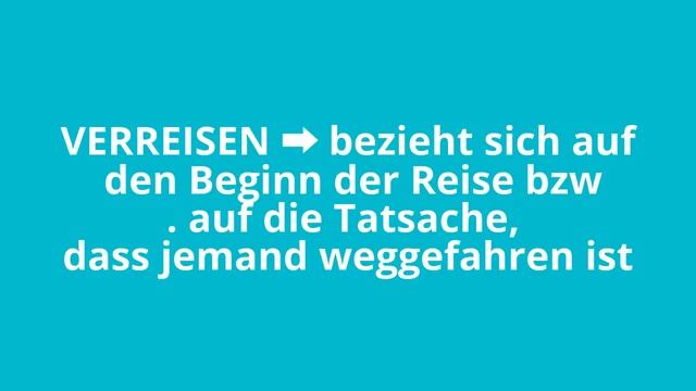 reisen vs verreisen смотреть онлайн