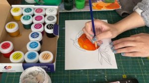 Декоративный Натюрморт  - стилизация на примере апельсина