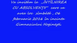 Hoginesti,invitatie la intilnirea cu absolventii