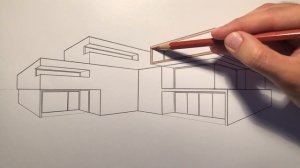 #021 - How to Draw a Modern House in 2-Point Perspective