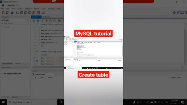 MySQL tutorial - create table in mySQL #mysql #mysqlserver #mysqlworkbench #createtable