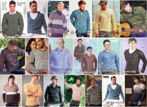 19 Мужских пуловеров спицами