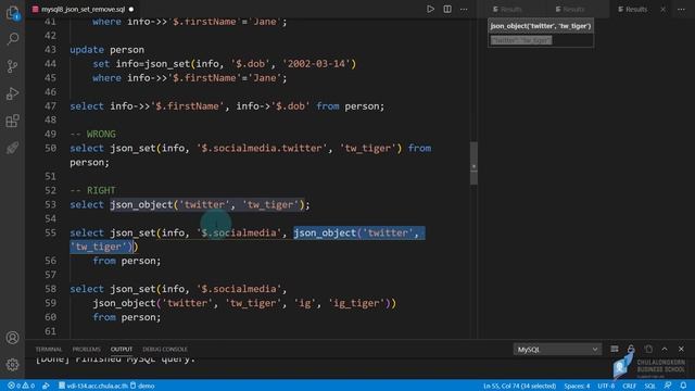 สอน MySQL 8: การเพิ่ม ลบและแก้ไขค่าใน JSON column ด้วย json_set() และ json_remove() смотреть онлайн