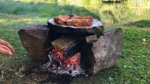 Мясо приготовленное на камне! /Стейк на камне!