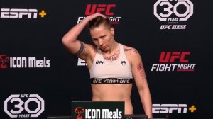 Irina Alekseeva and Stephanie Egger - Official Weigh-ins - (UFC Fight Night: Song vs. Simón)