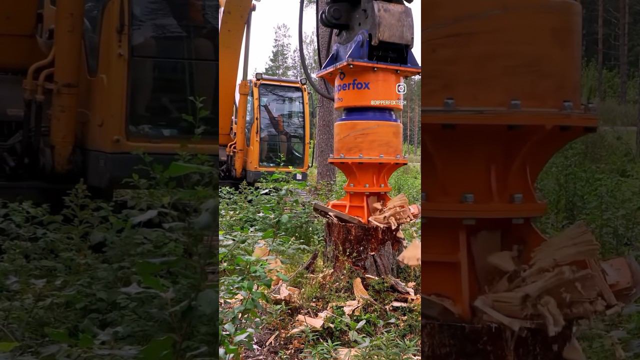 Быстро удалит пень Dipperfox #корчеватель #корчевание #измельчительпней