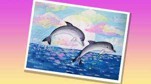 Как нарисовать дельфинов #дельфин #какнарисовать #рисование