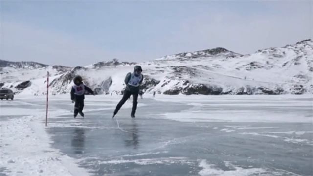 Международный открытый конькобежный марафон на льду Байкала