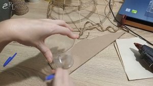 Декоративный ЗОНТ/рукоделие/джут (бечевка), палочки от мороженого