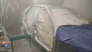 Покраска автомобиля ваз 2112 в гараже типа сарай, своими руками без опыта слабым компрессором. #1