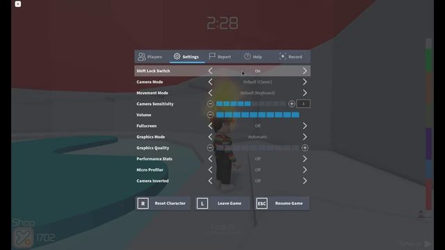 Как решить проблему с Шифт-Локом (Shift-Lock) в Роблокc? (Не появляется кружок)