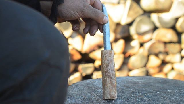 Изготовление нордического ножа - кузнечное дело, кожаные ножны, каповая рукоятка