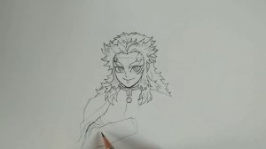 How To Draw KYOJURO RENGOKU -  [Kimetsu no Yaiba] Step by Step Tutorial / 鬼滅の刃