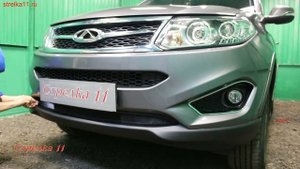 Защита радиатора CHERY TIGGO 5 2014-н.в. (Черный) - strelka11.ru