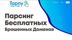 Видео №4 Парсинг бесплатных доменов для редиректов Tapny