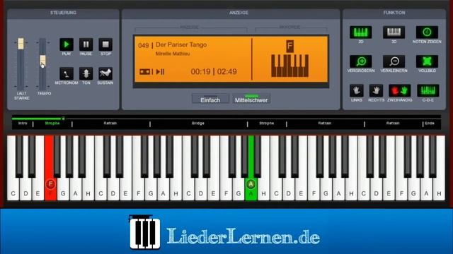 Mireille Mathieu - Der Pariser Tango - Klavier lernen - Musiknoten - Akkorde смотреть онлайн