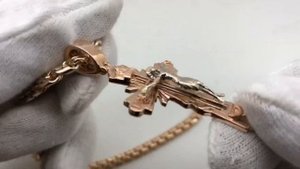 Золотая цепочка БИСМАРК с православным крестом. Gold Bismark/ Ювелирные украшения из золота