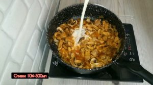 Гречка с мясом и шампиньонами.