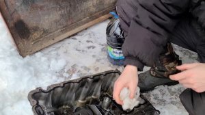 Опель Вектра С - Замена кольца на датчике минимального уровня масла. Устранение течи масла.