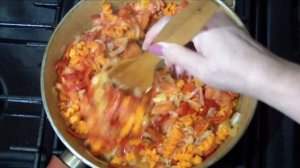 Соте из зелёной стручковой фасоли с овощами,по домашнему. Постное блюдо из турши на сковородке.