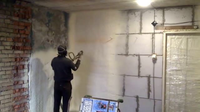Утепление ППУ, напыление пенополиуретана на бетон, гараж смотреть онлайн