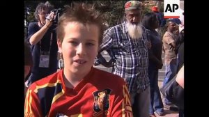 German and Spanish teams arrive for semi-final, fans