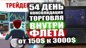 День 54. Консолидация, Торговля Внутри ФЛЕТА. Как торговать от уровней поддержки. Трейдинг