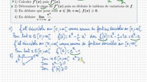 Démonstration • limite fonction exponentielle croissance comparée e^x/x • Terminale spécialité math