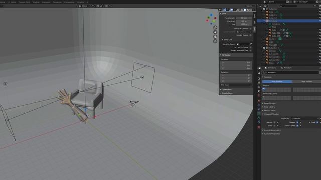 Двигаем кости в Blender ( Риггинг руки ) Armature Object