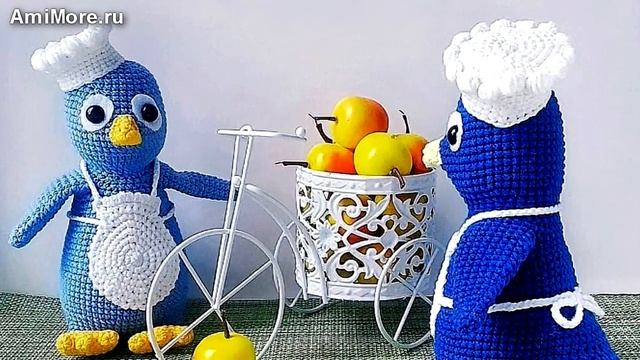 Амигуруми: схема Пингвинёнок поварёнок. Игрушки вязаные крючком - Free crochet patterns.