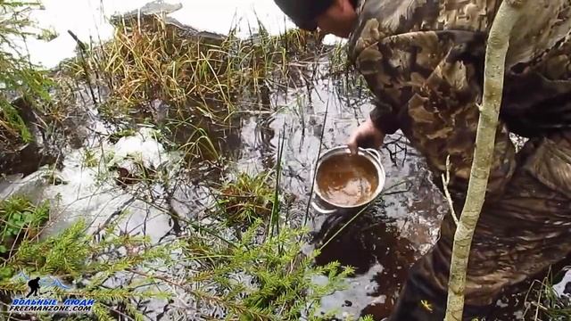 ФИЛЬТР ДЛЯ ОЧИСТКИ ВОДЫ В ЛЕСУ. ОЧИСТКА ВОДЫ от грязи и даже окраса лесным способом.